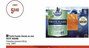 Géant Casino Truite Fumée élevée En Mer Petit Navire offre