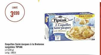 Coquilles Saint-jacques à La Bretonne Surgelées Tipiak