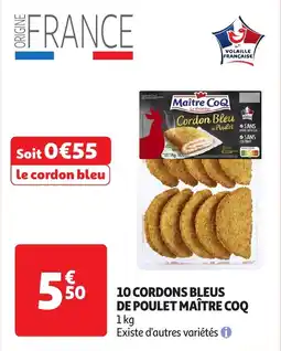 Auchan 10 cordons bleus de poulet maître coq offre