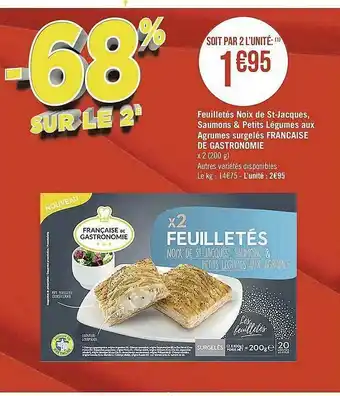 Géant Casino Feuilletés Noix De St-jacques, Saumons & Petits Légumes Aux Agrumes Surgelés Française De Gastronomie offre