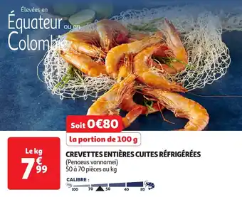 Auchan Crevettes entières cuites réfrigérées offre