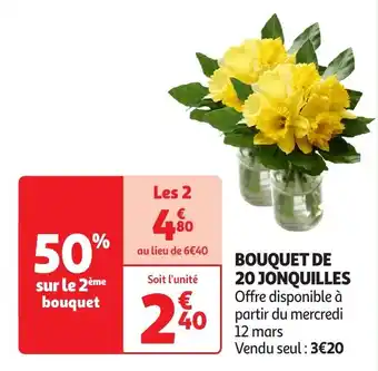 Auchan Bouquet de 20 jonquilles offre