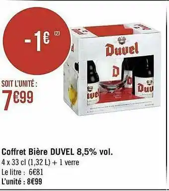Géant Casino Coffret Bière Duvel 8,5% Vol. offre