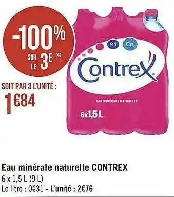 Géant Casino Eau Minérale Naturelle Contrex offre