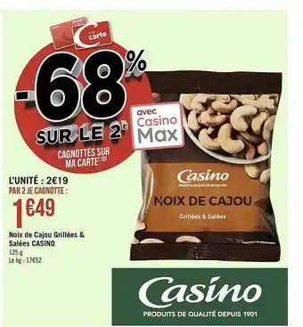 Noix De Cajou Grillées & Salées Casino