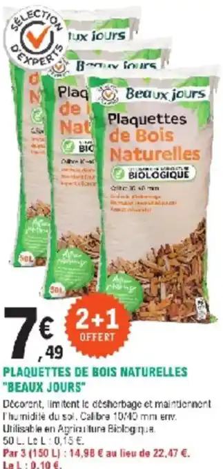 E.Leclerc Jardi Plaquettes de bois naturelles beaux jours offre