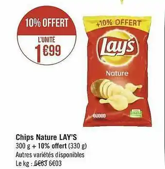 Géant Casino Chips Nature Lay's offre