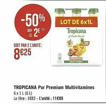 Géant Casino Tropicana Pur Premium Multivitamines offre
