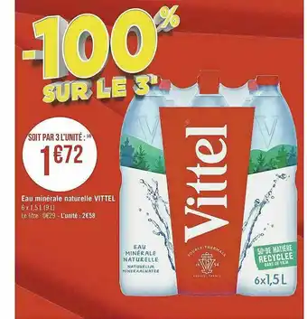 Géant Casino Eau Minérale Naturelle Vittel offre