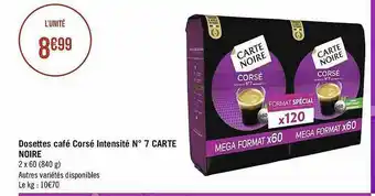 Géant Casino Dosettes Café Corsé Intensité N°7 Carte Noire offre