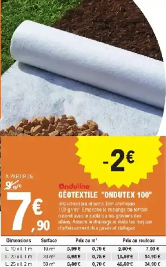 E.Leclerc Jardi Géotextile ondutex 100 offre