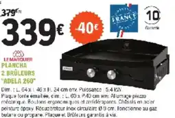 E.Leclerc Jardi Plancha 2 brûleurs adela 260 offre