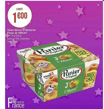 Yaourt Abricot & Nectarine Panier De Yoplait