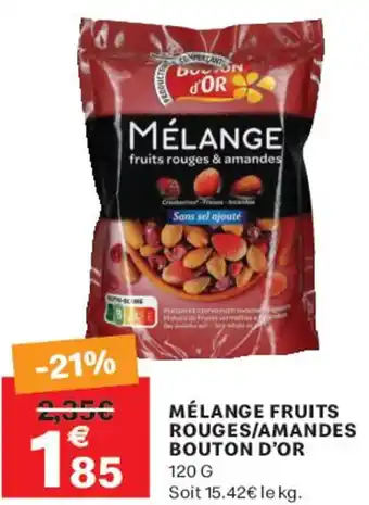 Leader Price Mélange fruits rouges/amandes bouton d'or offre