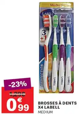 Leader Price Brosses à dents x4 labell offre