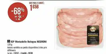 Géant Casino Igp Mortadelle Bologna Negroni offre