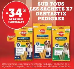 Hyper U Sur tous les sachets x7 dentastix pedigree offre