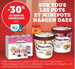 Hyper U Sur tous les pots et minipots haagen dazs offre