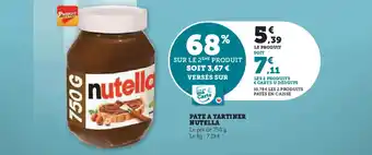 Hyper U Pate a tartiner nutella offre