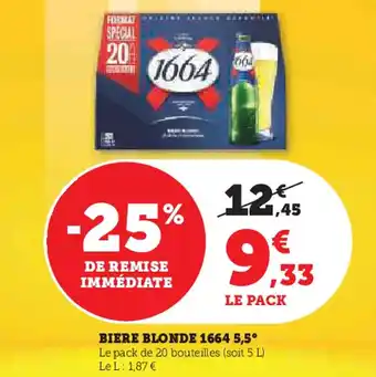 Hyper U Biere blonde 1664 5,5° offre