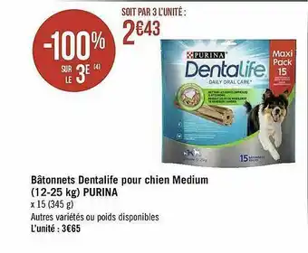Bâtonnets Dentalife Pour Chien Medium (12-25 Kg) Purina