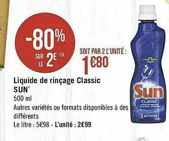 Géant Casino Liquide De Rinçage Classic Sun offre