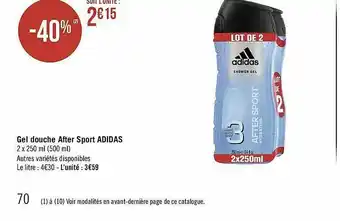 Géant Casino Gel Douche After Sport Adidas offre