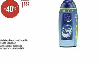 Géant Casino Gel Douche Active Sport Fa offre