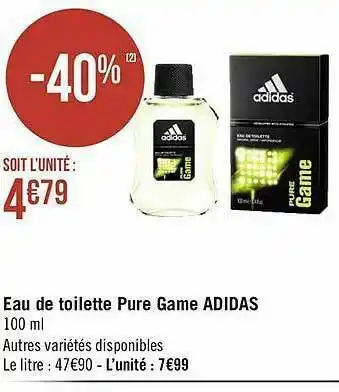 Géant Casino Eau De Toilette Pure Game Adidas offre