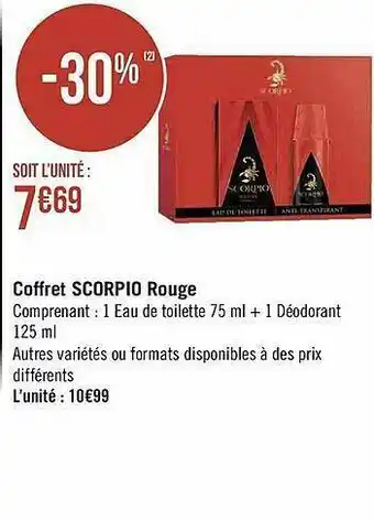 Géant Casino Coffret Scorpio Rouge offre