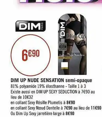 Dim Up Nude Sensation Semi-opaque