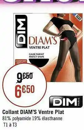 Géant Casino Collant Diam's Ventre Plat Dim offre