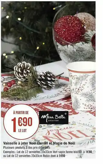 Géant Casino Vaisselle à Jeter Noël Eternel Et Magie De Noël offre