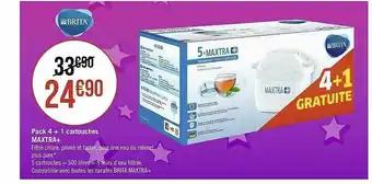 Géant Casino Pack 4 + 1 Cartouches Maxtra + Brita offre