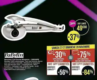 Géant Casino Boucleur Curl Secret élégance - 1660npe Babyliss offre