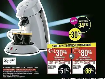 Géant Casino Machine à Café Senseo Hd 7806-11 Grise Senseo offre