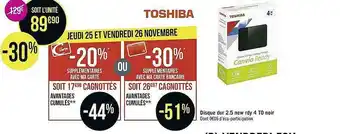 Géant Casino Disque Dur 2.5 New Rdy 4 To Noir Toshiba offre