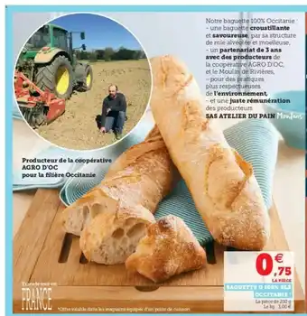 Super U Baguette U 100% Blé Occitanie offre