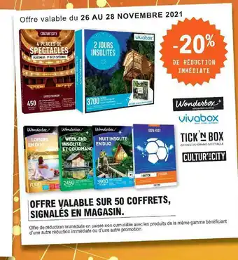 E.Leclerc 50 Coffrets Wonderbox, Vivabox, Tick'n Box offre