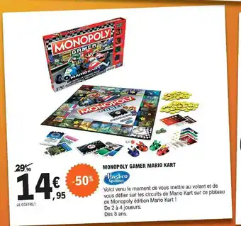 E.Leclerc Monopoly Gamer Mario Kart Hasbro Gaming offre