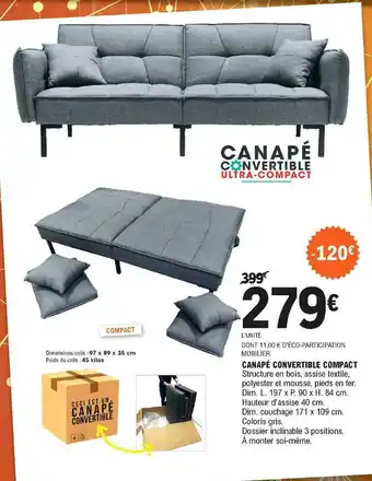 Canapé Convertible Compact