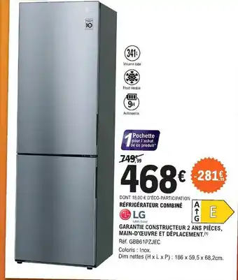 E.Leclerc Réfrigérateur Combiné Lg offre