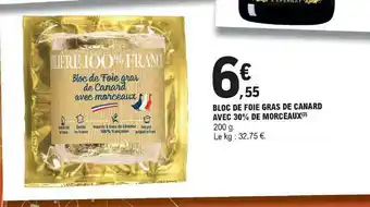 E.Leclerc Bloc De Foie Gras De Canard Avec 30% De Morceaux offre