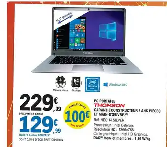 E.Leclerc Pc Portable Thomson offre