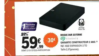 E.Leclerc Disque Dur Externe Seagate offre