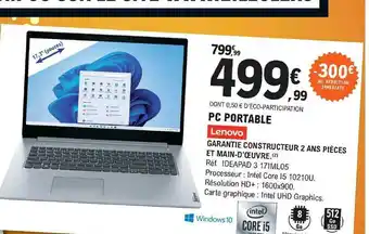 E.Leclerc Pc Portable Lenovo offre