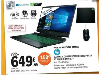 E.Leclerc Pack Pc Portable Gaming Hp offre