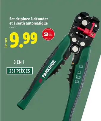 Lidl PARKSIDE Set de pince à dénuder et à sertir automatique offre