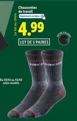 Lidl Chaussettes de travail offre