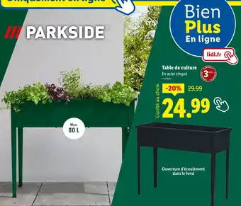 Lidl PARKSIDE Table de culture offre